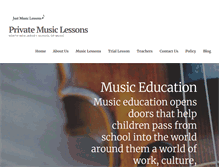 Tablet Screenshot of justmusiclessons.com